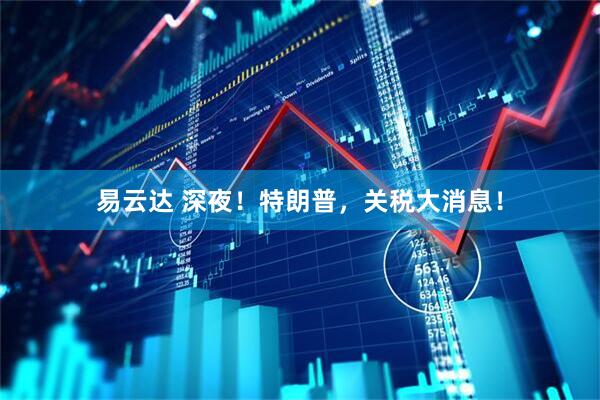 易云达 深夜！特朗普，关税大消息！